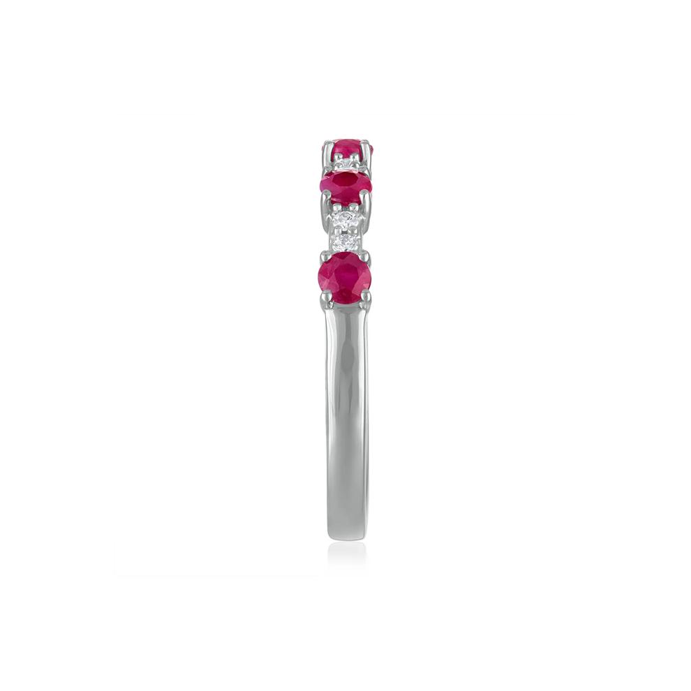 Ruby &amp; Diamond Ring in 10K White Gold (1/10 ct. tw.) – Image 3 of 3