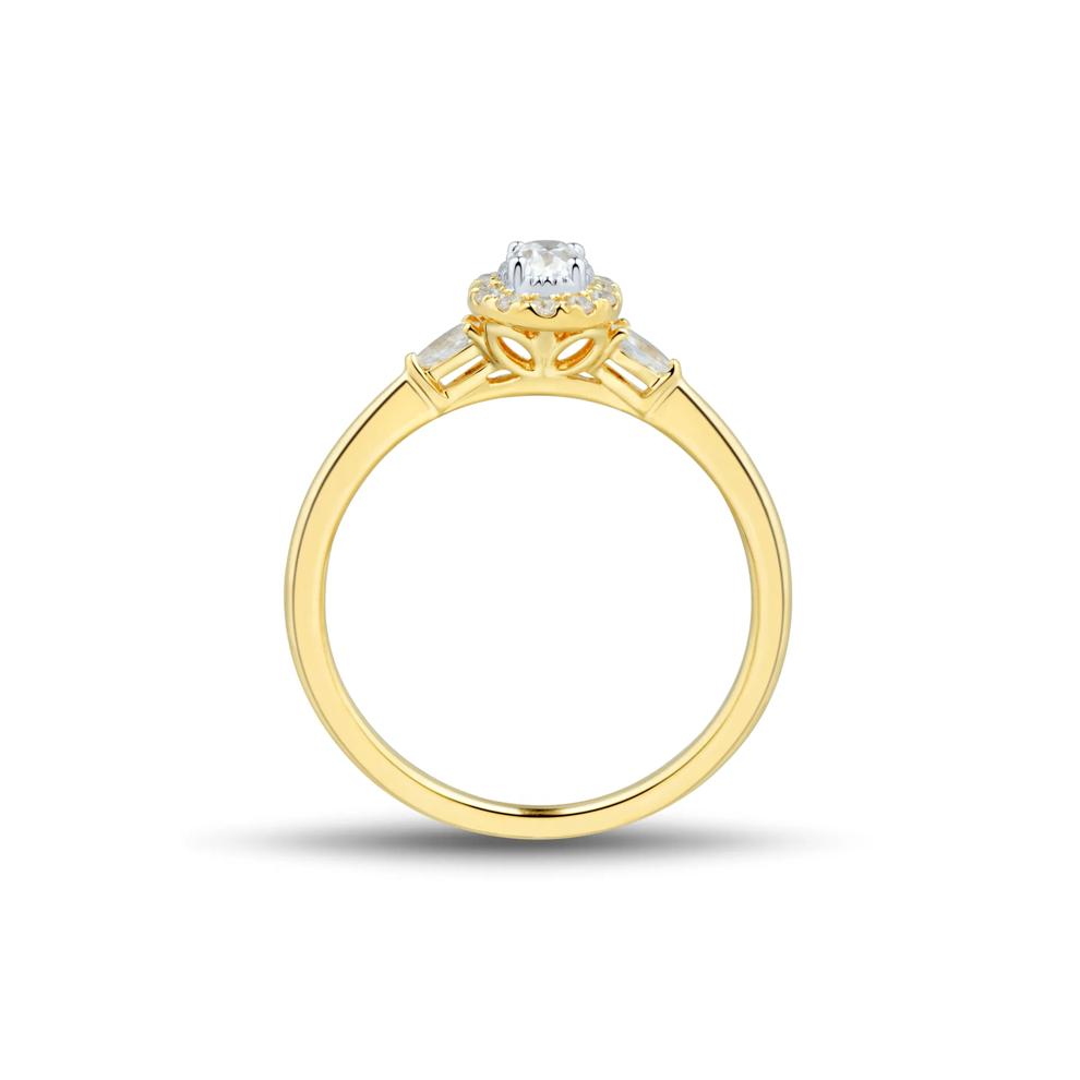 Oval Lab Grown Diamond Ring in 10K Yellow Gold (1/3 ct. tw.) – Image 2 of 3