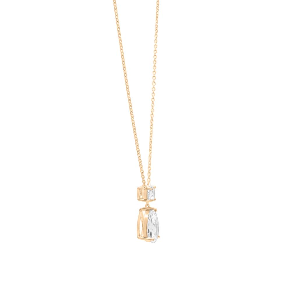 Lab-Created White Sapphire Drop Pendant in Vermeil – Image 3 of 8