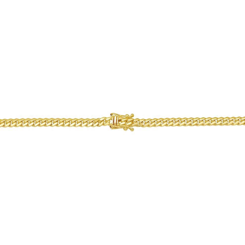 Men's 4MM Solid Cuban Chain in 10K Yellow Gold, 22" – Image 3 of 3