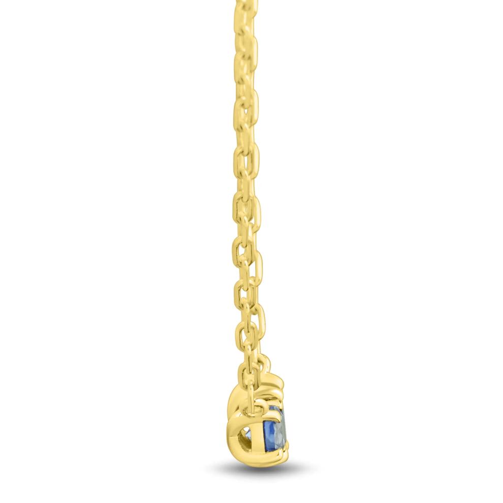 Lab-Created Blue Sapphire Toi et Moi Two-Stone Necklace in 10K Yellow Gold – Image 2 of 4