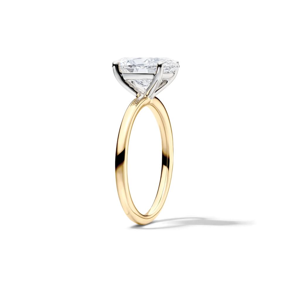 Lab Grown Diamond Oval Solitaire in 14K Yellow and White Gold (3 ct.) – Image 3 of 4