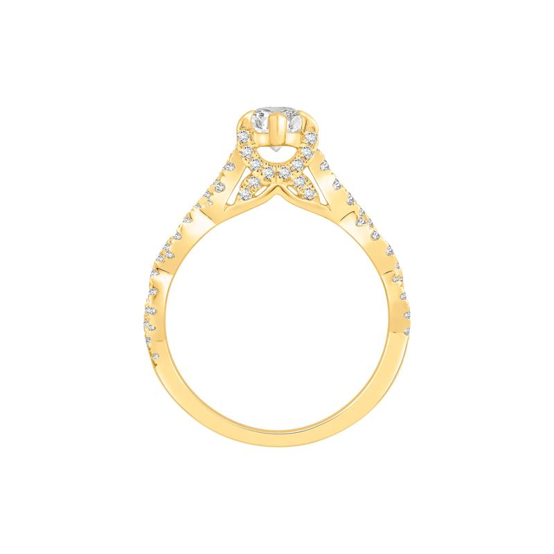 Marquise Center Diamond Engagement Ring in 18K Yellow Gold &#40;1-1/2 ct. tw.&#41; – Image 2 of 4