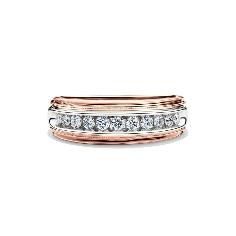 Men&rsquo;s Diamond Channel Ring in 14K Rose Gold &#40;1/2 ct. tw.&#41; – Image 1 of 4