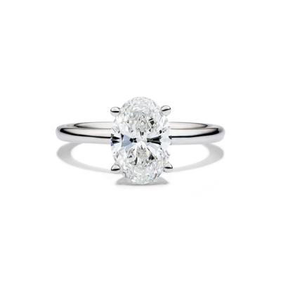Lab Grown Diamond Oval Solitaire Engagement Ring in 14k White Gold (2 ct.)