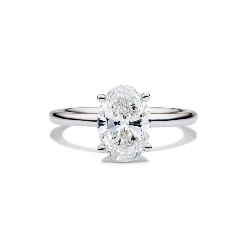 Lab Grown Diamond Oval Solitaire Engagement Ring in 14k White Gold &#40;2 ct.&#41; – Image 1 of 4