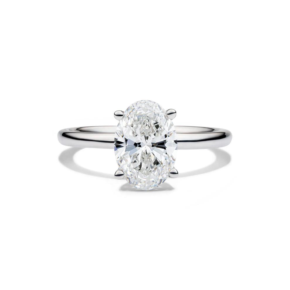 Lab Grown Diamond Oval Solitaire Engagement Ring in 14k White Gold (2 ct.) – Image 1 of 4