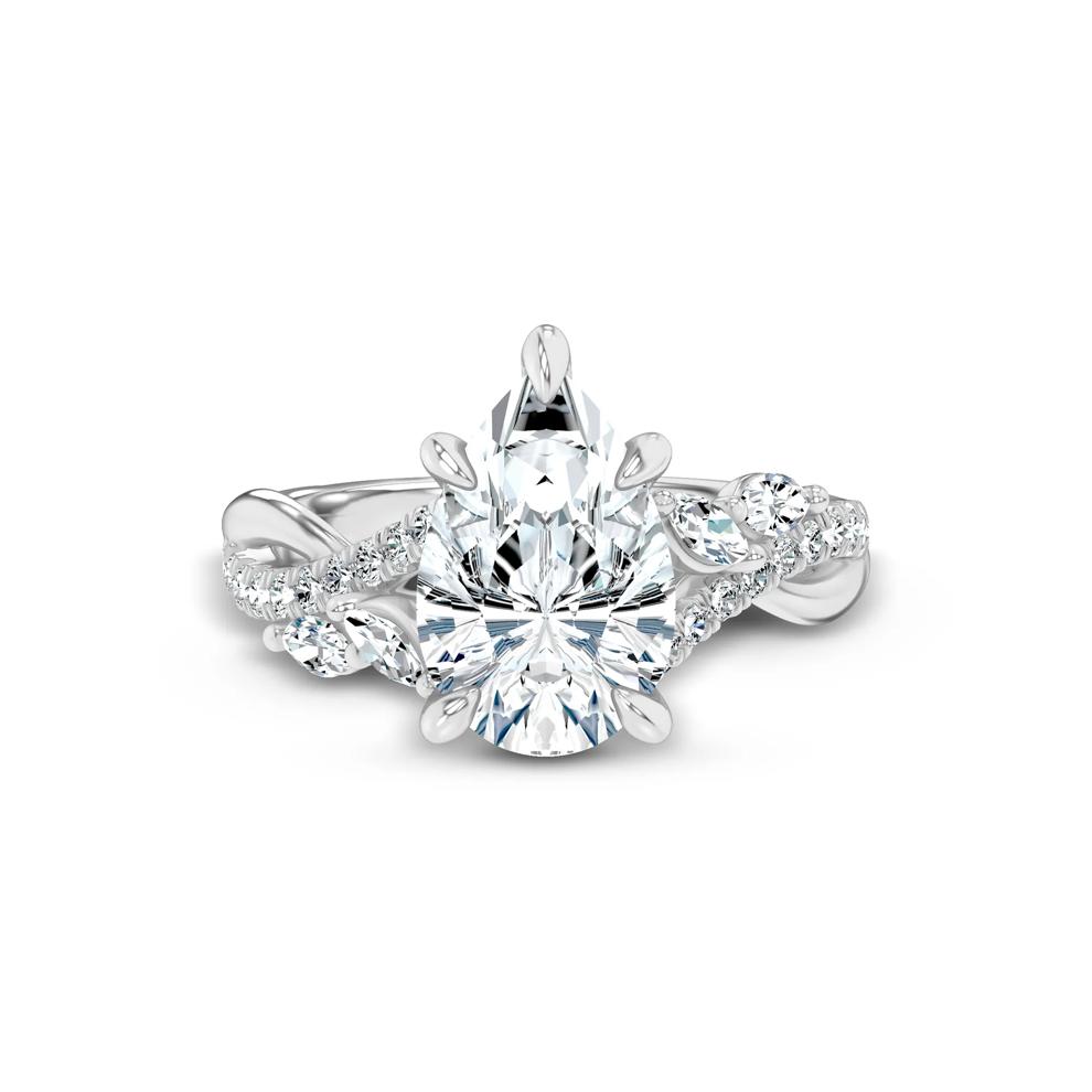 Lab Grown Diamond Pear-Shaped Engagement Ring in 14K White Gold (3 1/2 ct. tw.) – Image 1 of 4