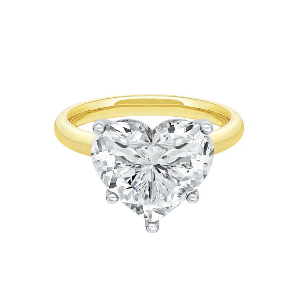 Lab Grown Diamond Heart-Shaped Solitaire Ring in 14K Yellow &amp; White Gold (5 ct.) – Image 1 of 4