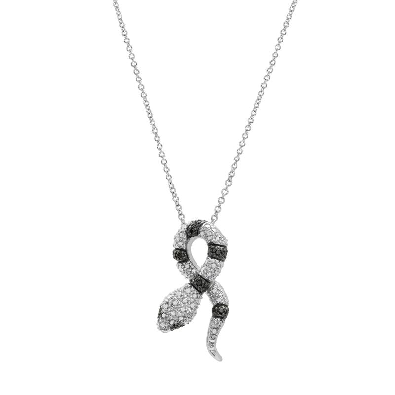 Black Diamond Accent Snake Pendant in Sterling Silver – Image 1 of 4