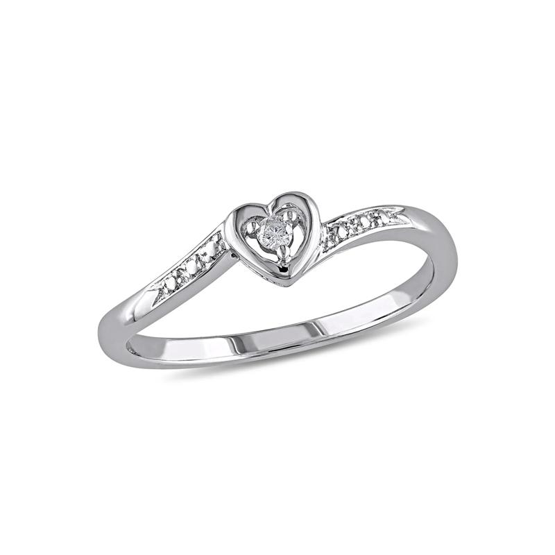Diamond Heart Ring in Sterling Silver – Image 2 of 4