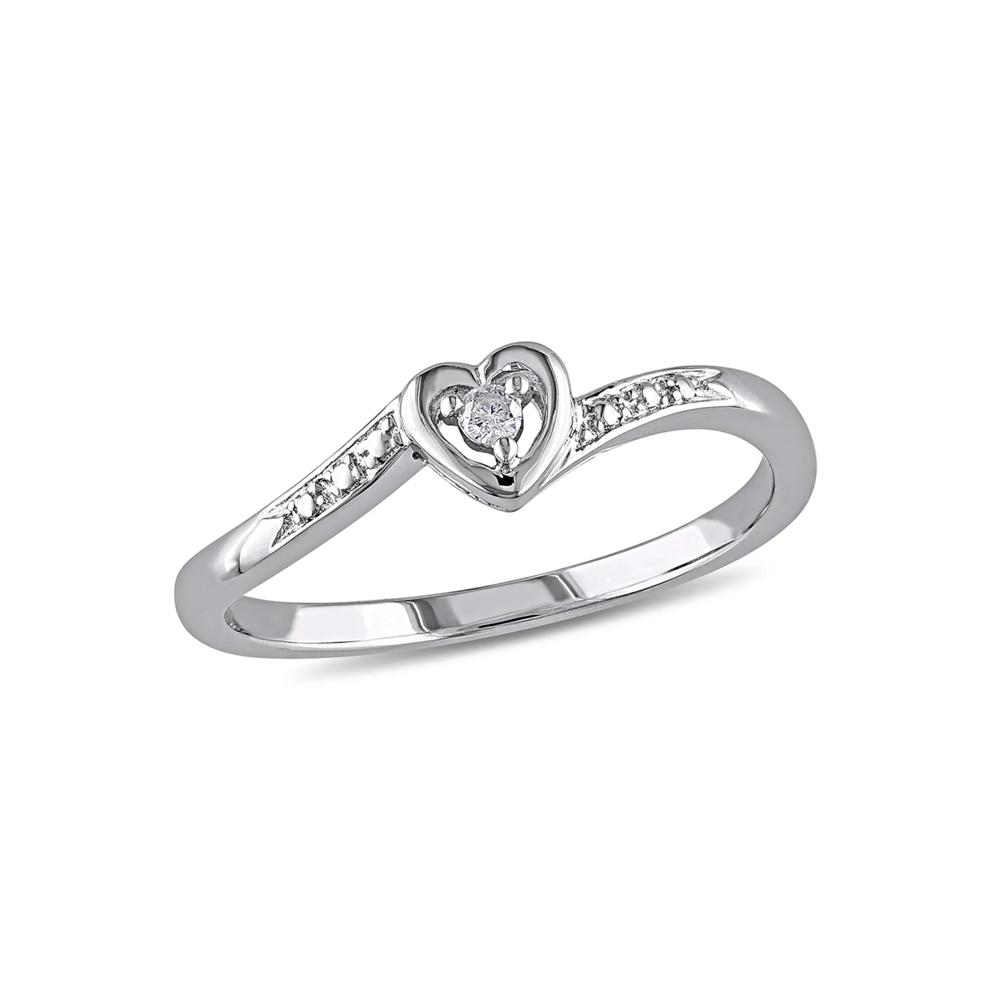 Diamond Heart Ring in Sterling Silver – Image 2 of 4