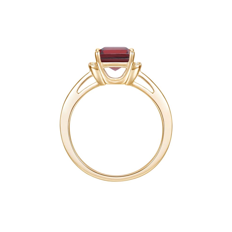 Garnet and Diamond Accent Ring in 10K Yellow Gold – Image 2 of 3