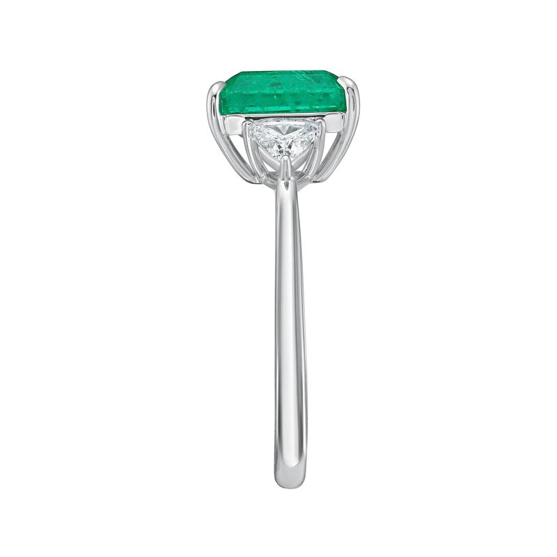 Emerald &amp; Diamond Ring in 14K White Gold &#40;1/3 ct. tw.&#41; – Image 3 of 3
