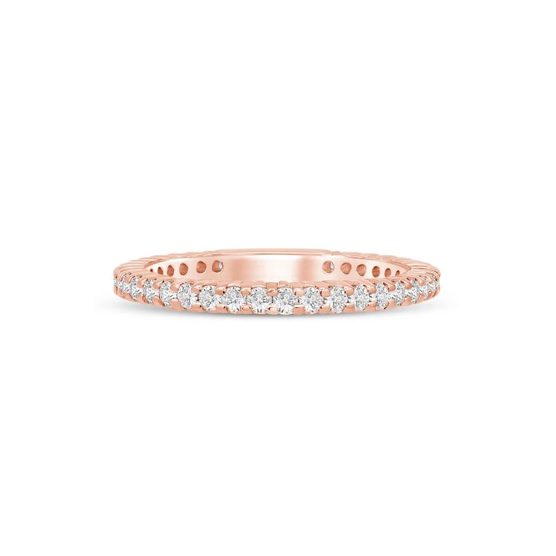 Round-Cut Sizeable Diamond Eternity Band in 14k Rose Gold &#40;1/2 ct. tw.&#41; – Image 1 of 3
