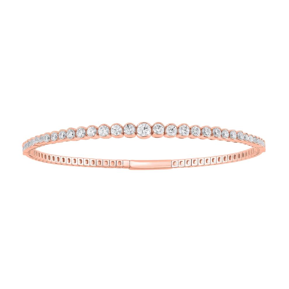 Lab Grown Diamond Bangle Bracelet in 14K Rose Gold (2 ct. tw.) – Image 1 of 1