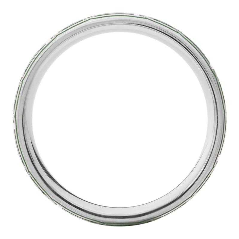  Men&rsquo;s Celtic Wedding Band with Green Cerakote in Cobalt, 8MM – Image 2 of 3