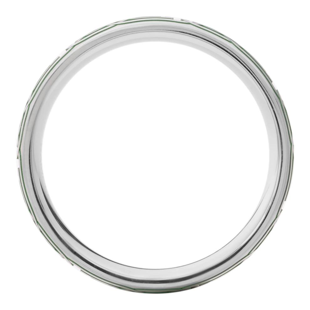  Men&rsquo;s Celtic Wedding Band with Green Cerakote in Cobalt, 8MM – Image 2 of 3