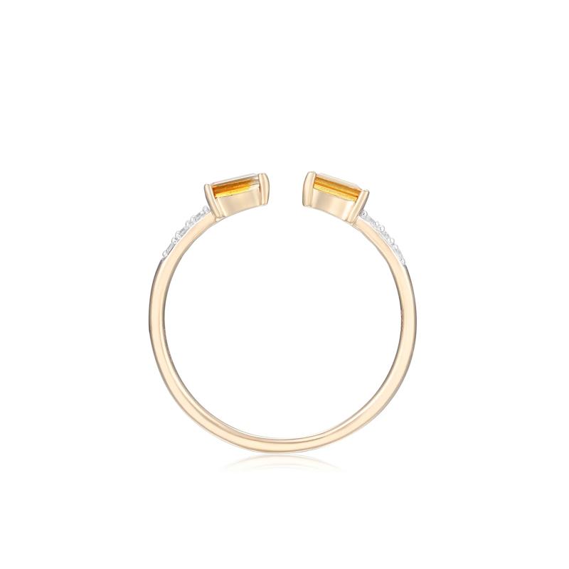  Citrine &amp; Diamond Accent Stacking Ring in 10K Yellow Gold  – Image 2 of 3