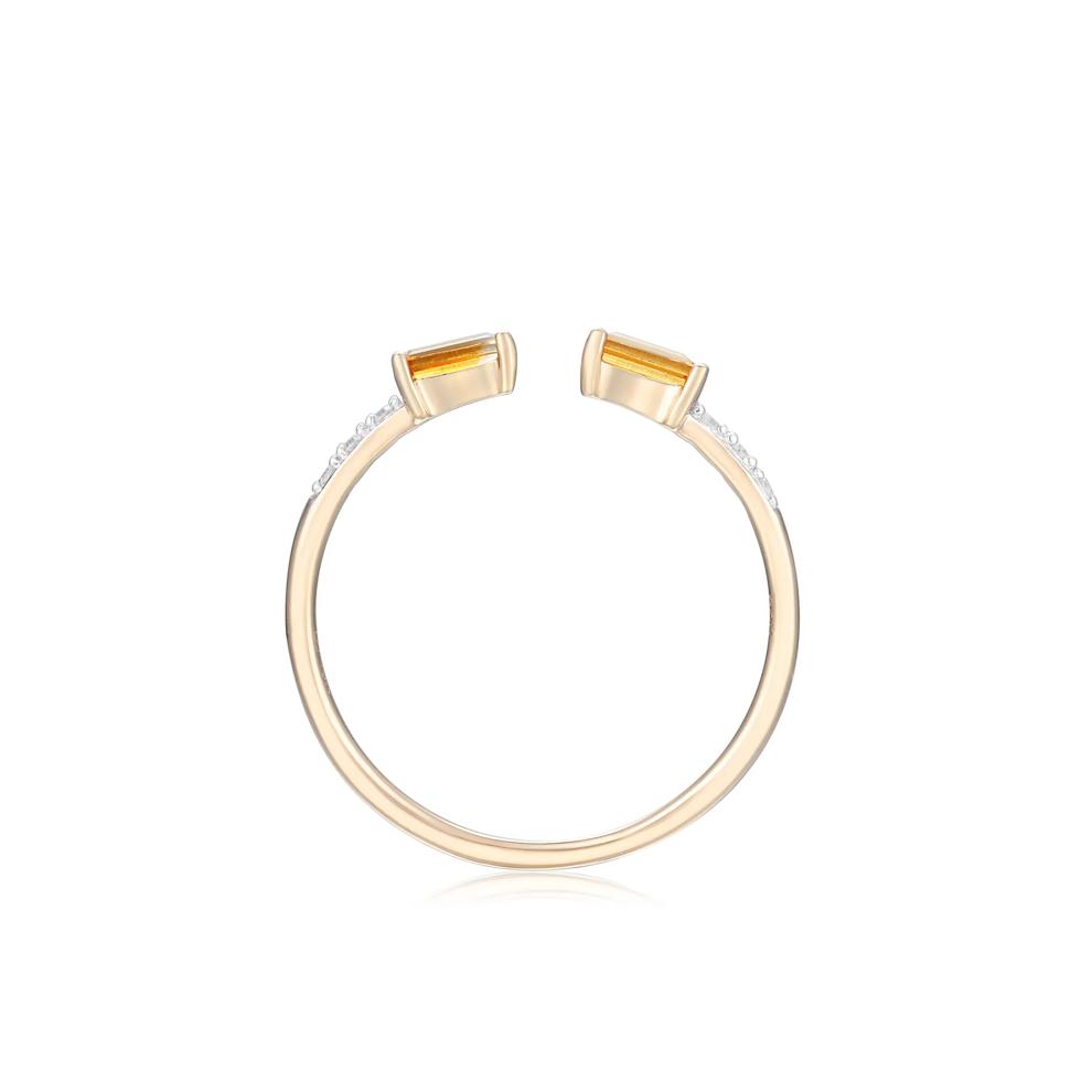  Citrine &amp; Diamond Accent Stacking Ring in 10K Yellow Gold  – Image 2 of 3