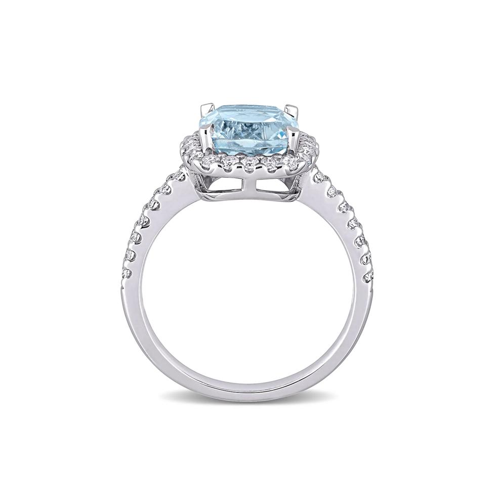 Blue &amp; White Topaz Ring in 10K White Gold – Image 2 of 5