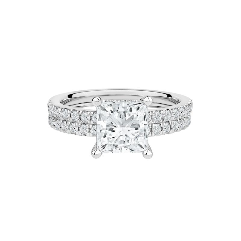 Charlotte Lab Grown Diamond Engagement Set in 14K White Gold &#40;2 3/4 ct. tw.&#41; – Image 1 of 5
