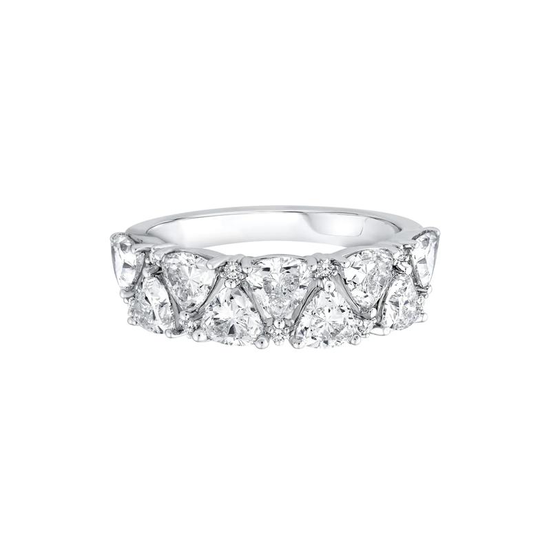 Lab Grown Diamond Trillion and Round Band in 14K White Gold (1 3/4 ct. tw.) – Image 1 of 3