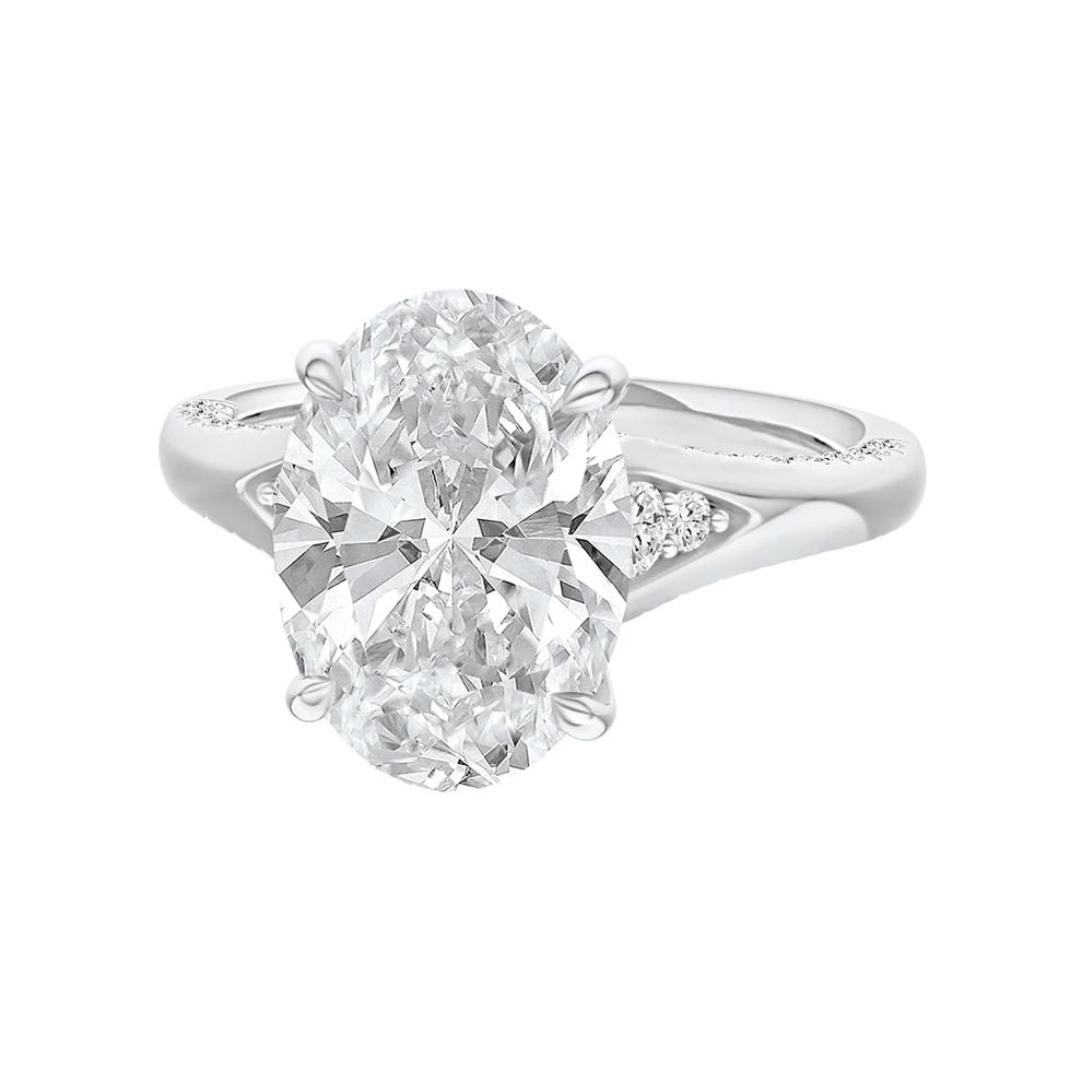 Lab Grown Diamond Oval Center Engagement Ring in 14K White Gold (4 1/2 ct. tw.) – Image 5 of 5