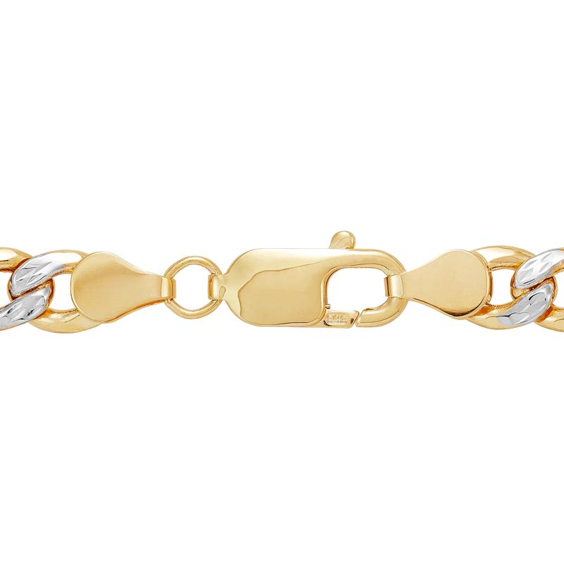 Men&rsquo;s Pave Diamond-Cut Miami Cuban Chain in 14K Yellow Gold, 6.75MM, 22&rdquo; – Image 3 of 3