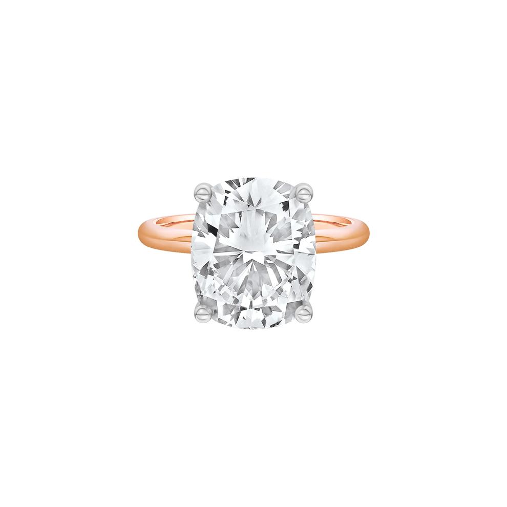 Lab Grown Diamond Elongated Cushion-Cut Engagement Ring in 14K Rose and White Gold (6 ct. tw.) – Image 1 of 4