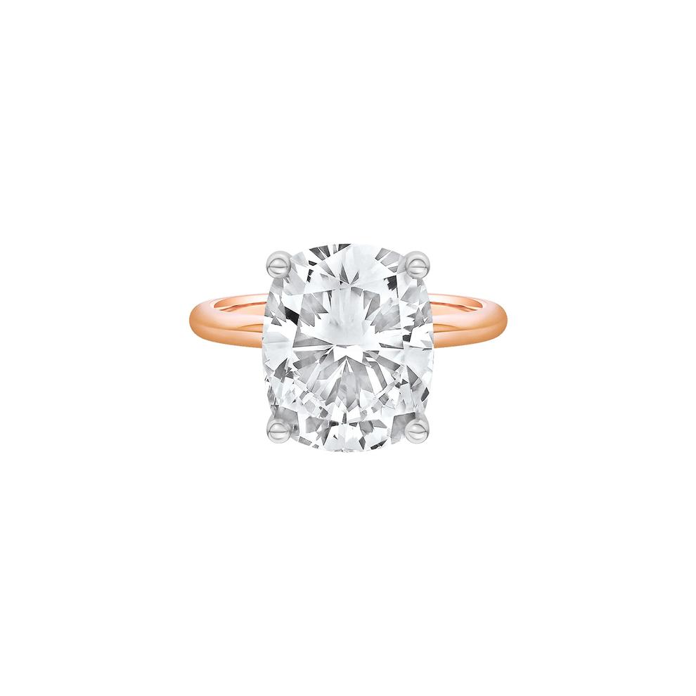 Lab Grown Diamond Elongated Cushion-Cut Engagement Ring in 14K Rose and White Gold (6 ct. tw.) – Image 1 of 4