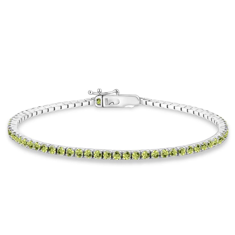 Peridot Stack Bracelet in Sterling Silver, 7" – Image 1 of 2