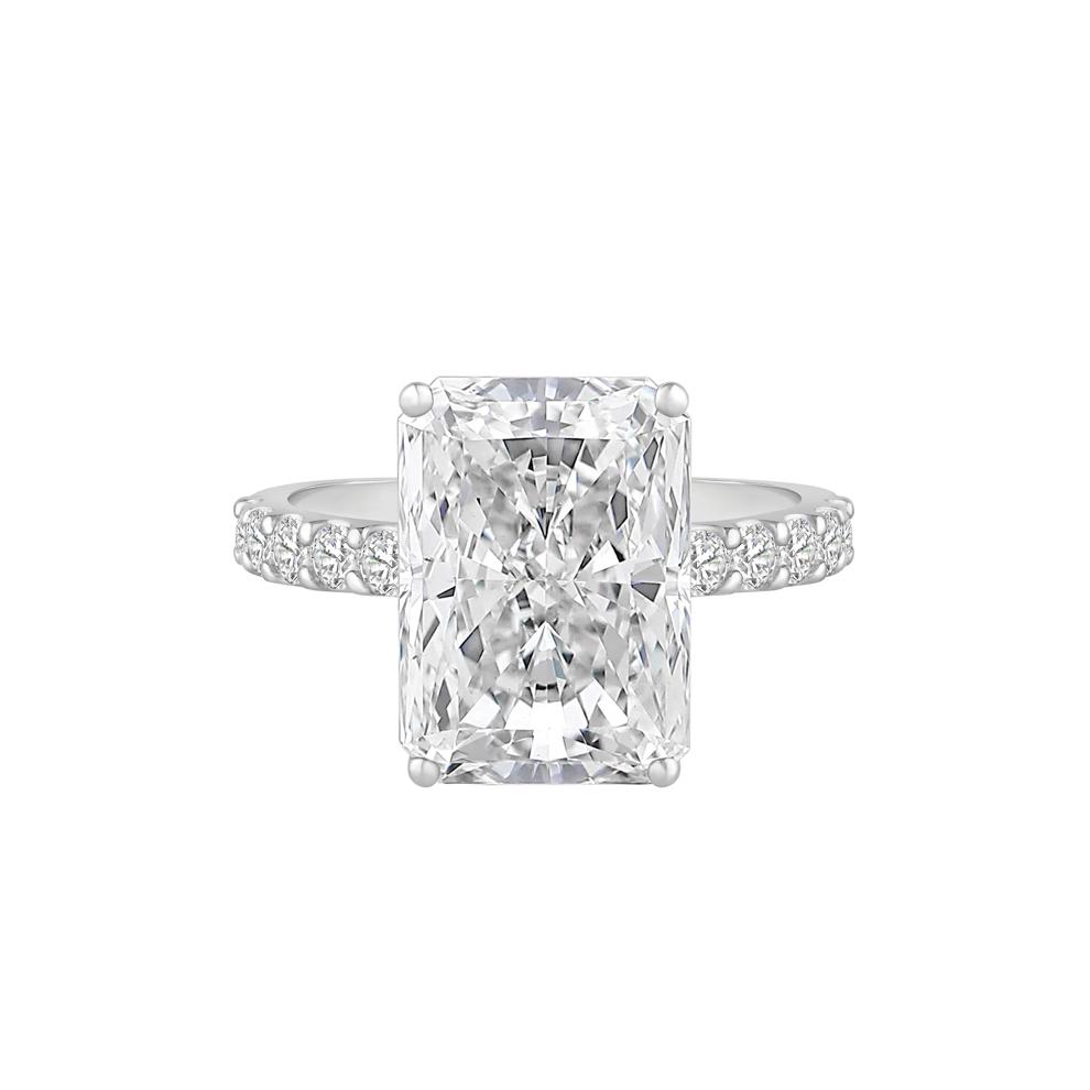 Lab Grown Diamond Radiant Brilliant-Cut Engagement Ring in 14K White Gold (7 3/4 ct. tw.) – Image 1 of 4