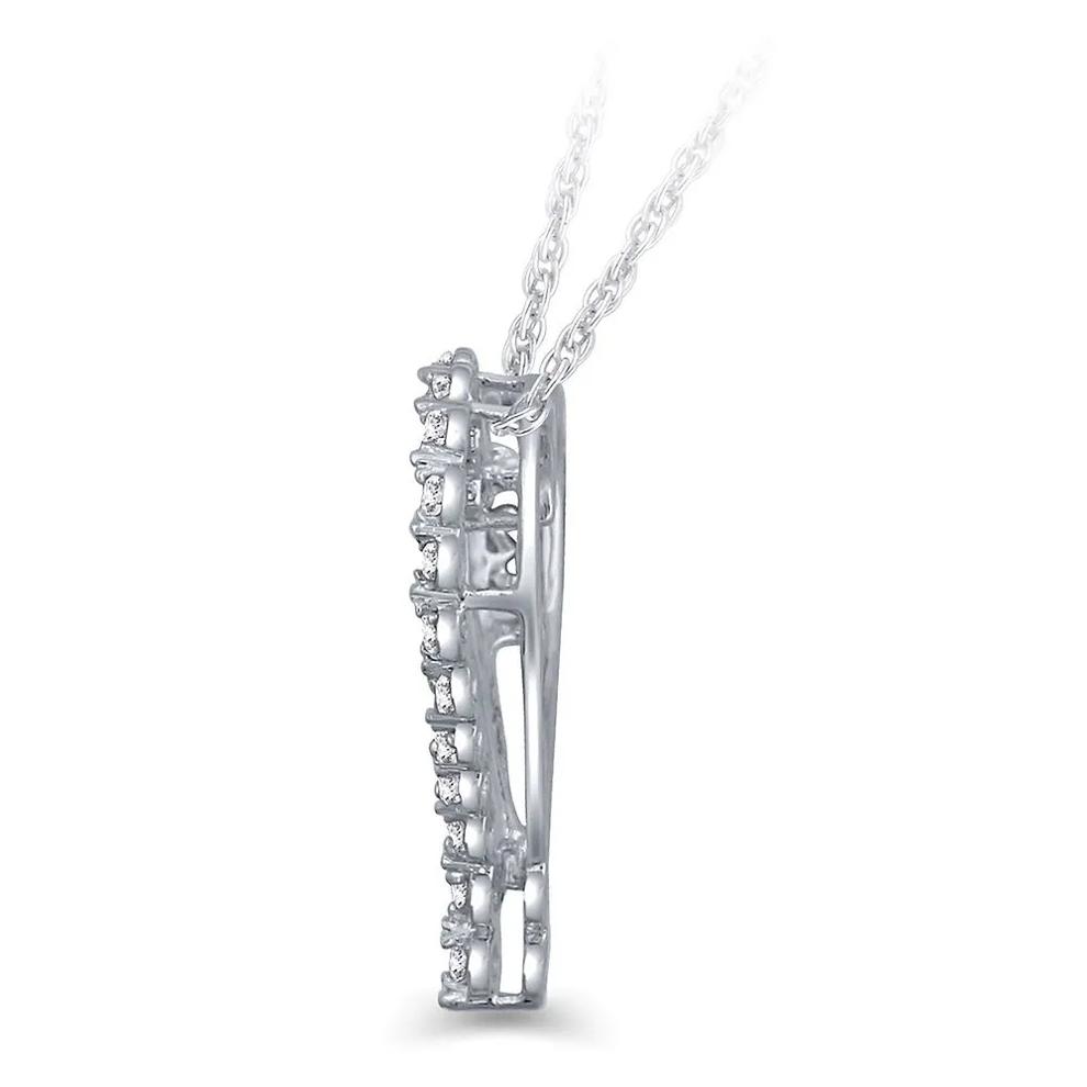 Diamond Journey Heart Pendant in 10K White Gold (1/10 ct. tw.) – Image 3 of 3