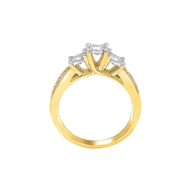 1/2 ct. tw. Diamond Three-Stone Engagement Ring in 10K Yellow Gold – Image 2 of 4