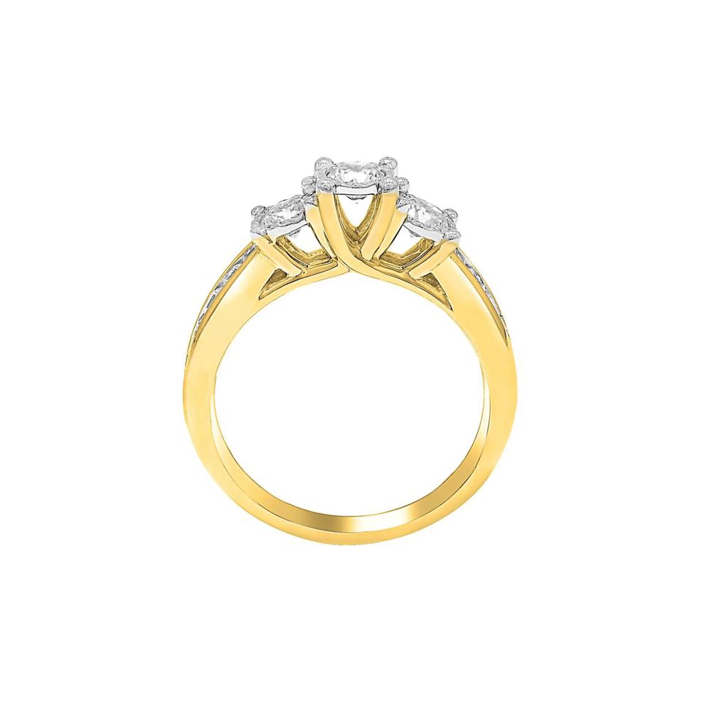 1/2 ct. tw. Diamond Three-Stone Engagement Ring in 10K Yellow Gold – Image 2 of 4