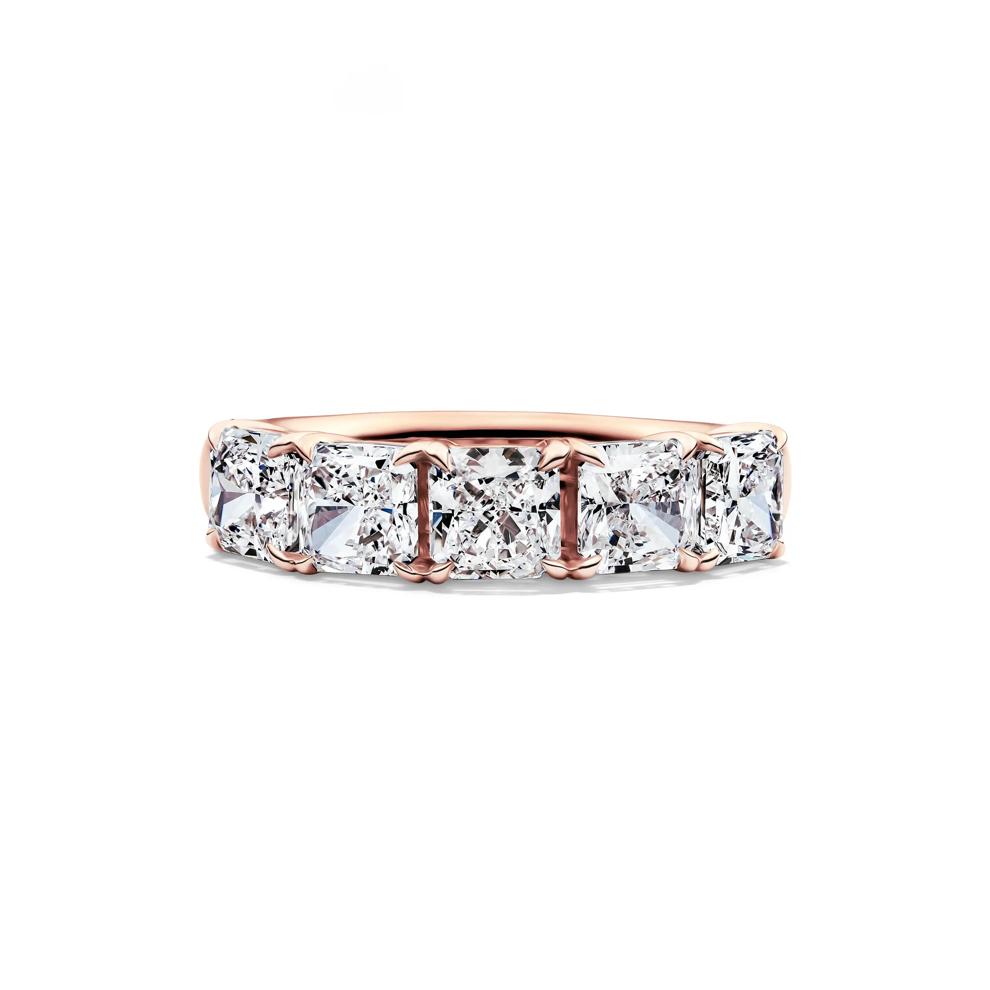 Lab Grown Diamond Five-Stone Square Anniversary Band in 14K Rose Gold (3 ct. tw.) – Image 1 of 5