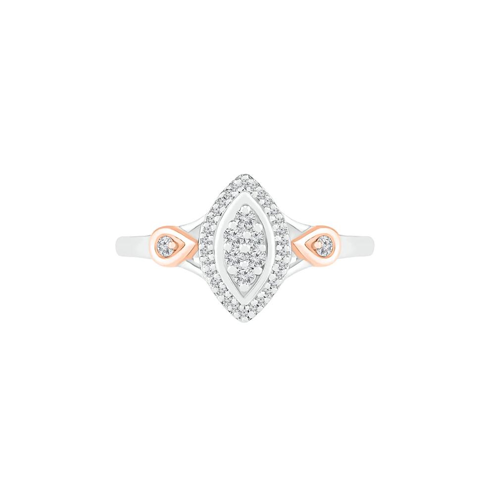 Marquise Diamond Cluster Promise Ring in Sterling Silver (1/7 ct. tw.) – Image 1 of 5