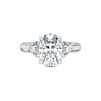 Lab Grown Diamond Oval Engagement Ring in 14K White Gold (3 3/8 ct. tw.)