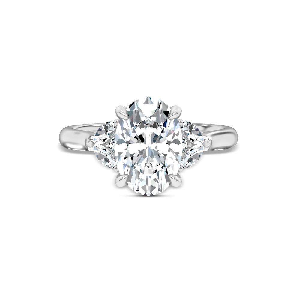 Lab Grown Diamond Oval Engagement Ring in 14K White Gold (3 3/8 ct. tw.) – Image 1 of 4