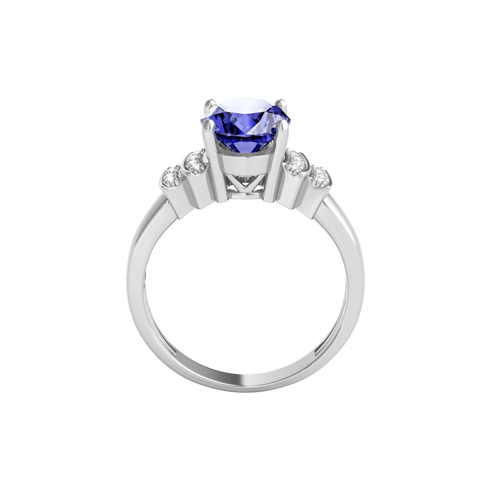 Tanzanite &amp; 1/10 ct. tw. Diamond Ring in 14K White Gold – Image 3 of 3
