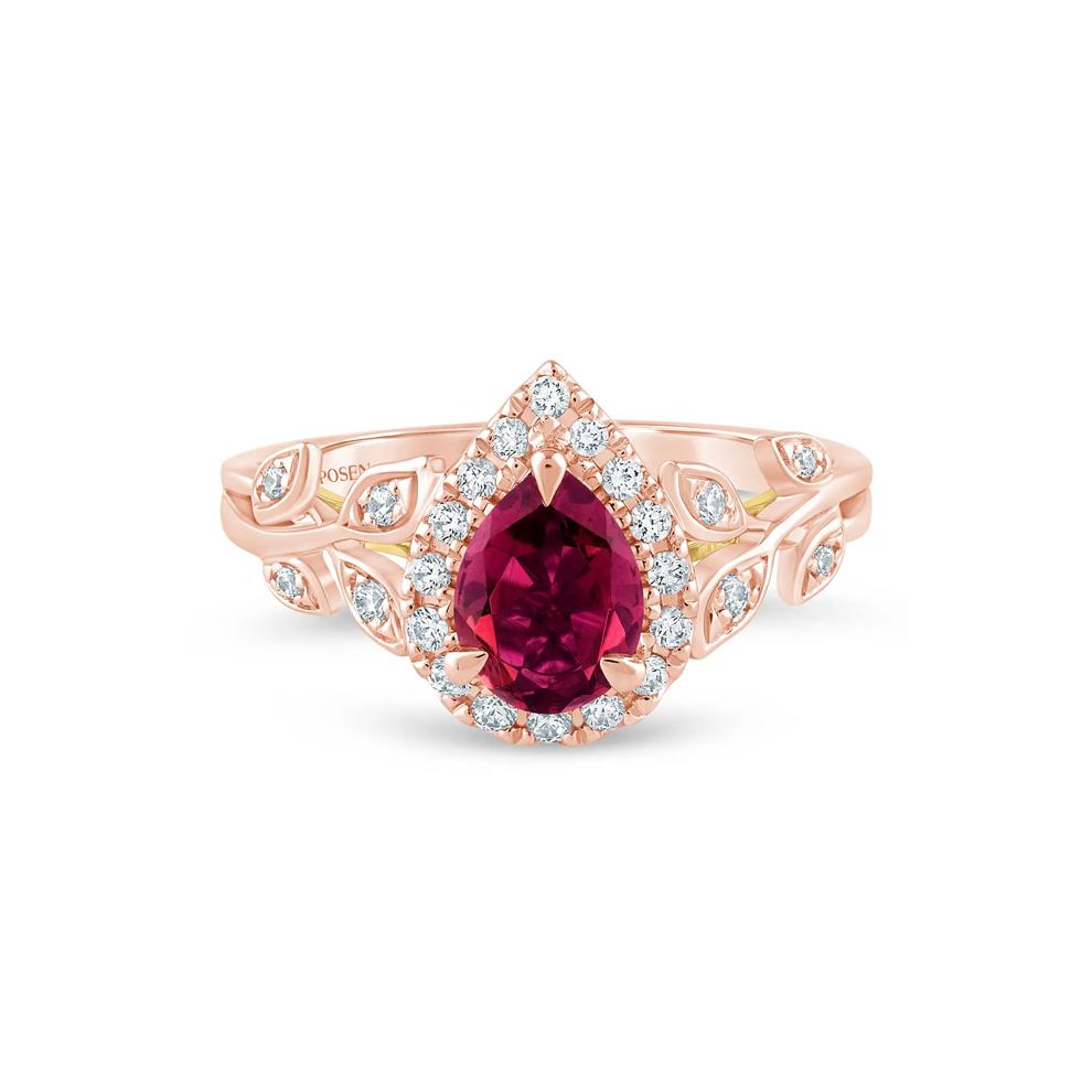 Ramona Rhodolite Garnet and Lab Grown Diamond Engagement Ring in 14K White and Yellow Gold (1/3 ct. tw.) – Image 1 of 3