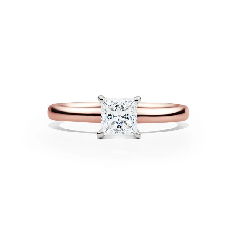 Diamond Princess-Cut Solitaire Engagement Ring in 14K Rose Gold (3/4 ct.) – Image 1 of 5