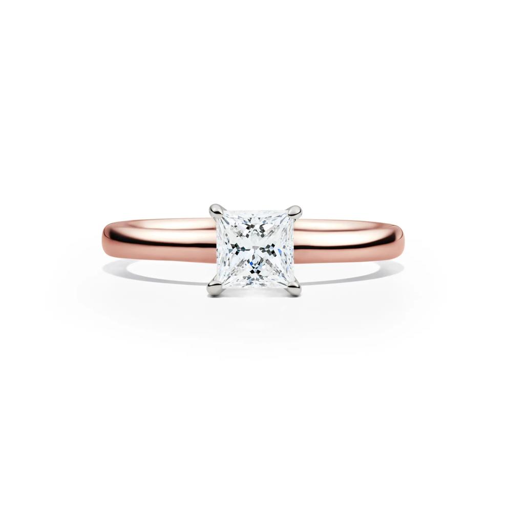 Diamond Princess-Cut Solitaire Engagement Ring in 14K Rose Gold (3/4 ct.) – Image 1 of 5