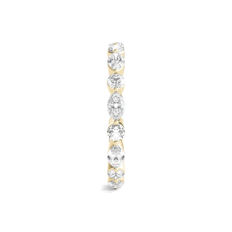 Round and Marquise-Cut Diamond Eternity Band in 14k Yellow Gold &#40;1 1/2 ct. tw.&#41; – Image 3 of 3