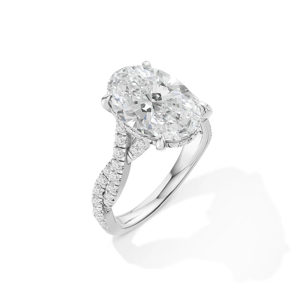 Lab Grown Diamond Oval Center Wedding Ring in 14K White Gold (4 1/2 ct. tw.) – Image 4 of 4