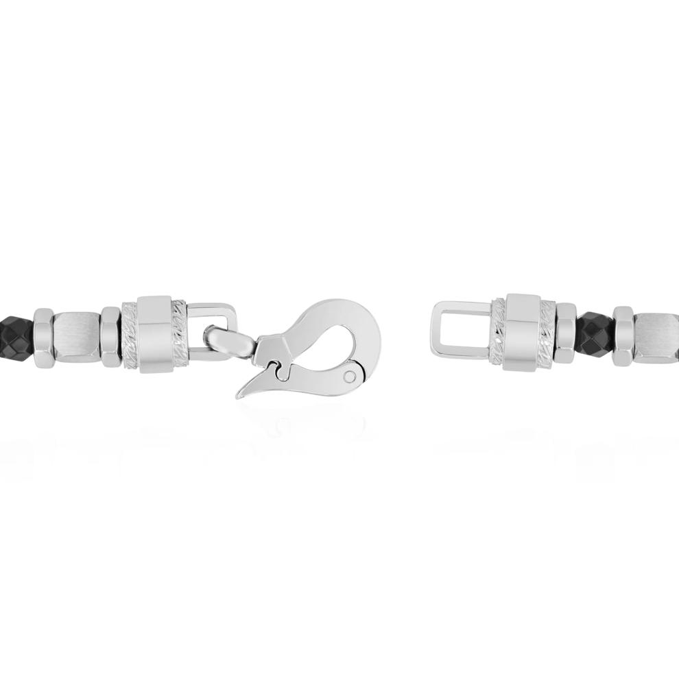 Men's Onyx Bead Bracelet in Stainless Steel – Image 3 of 5