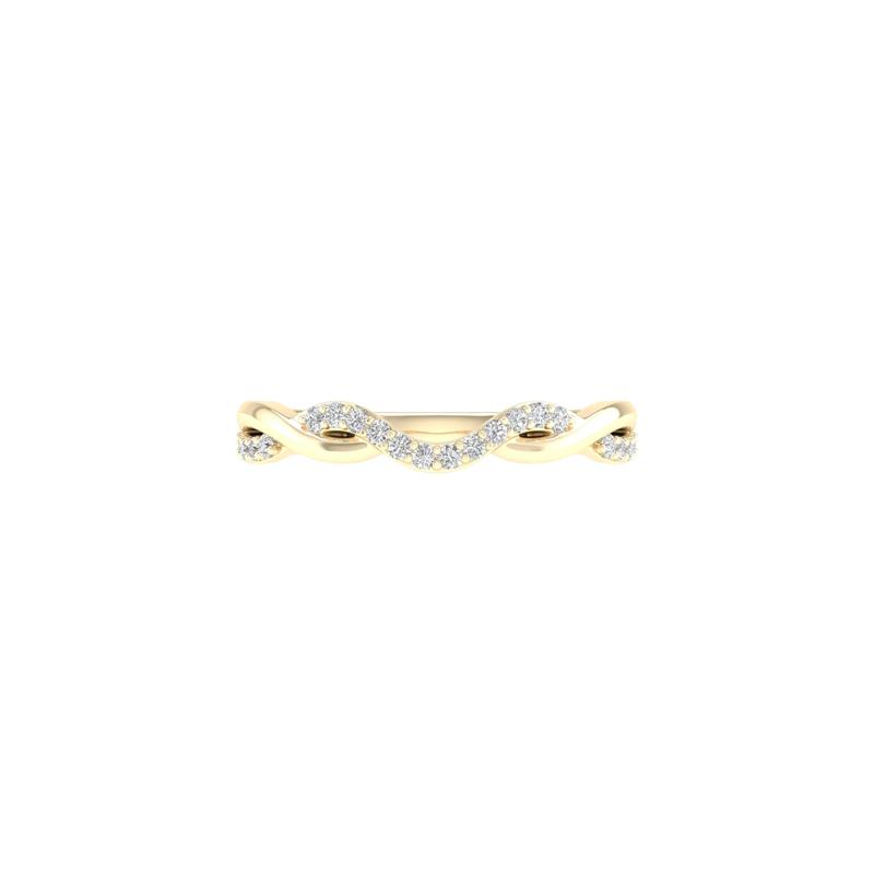 Diamond Contour Twist Band in 14K Yellow Gold &#40;1/7 ct. tw.&#41; – Image 1 of 4
