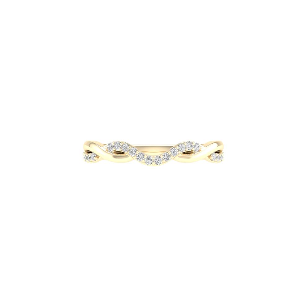 Diamond Contour Twist Band in 14K Yellow Gold (1/7 ct. tw.) – Image 1 of 4