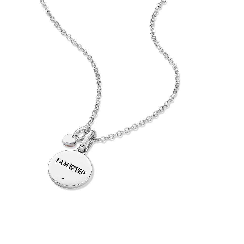 Lab Grown Diamond Accent Nana Disc Pendant in Sterling Silver &amp; 10K Rose Gold – Image 5 of 5